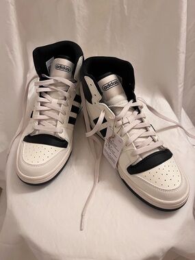 adidas Women’s White and Black High-Top Sneakers
